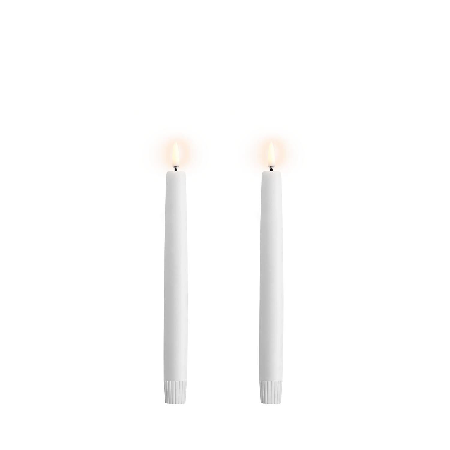 LED kronelys, Nordic White Smooth - 2 stk